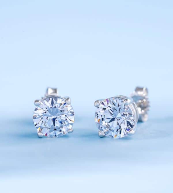 Diamond stud earrings